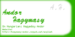 andor hagymasy business card
