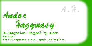 andor hagymasy business card